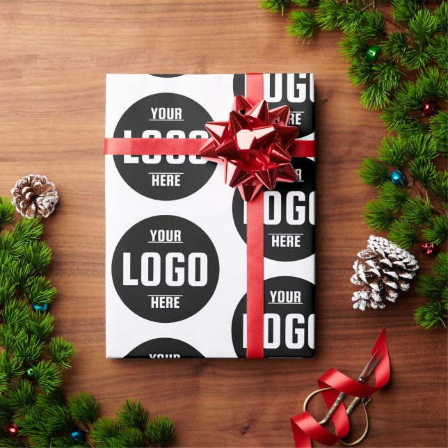 Custom Business Logo Branded – White  Wrapping Paper (Custom Business Logo Branded – White Wrapping Paper)