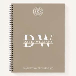 Custom Business Logo & Branding Monogram Initials Notebook