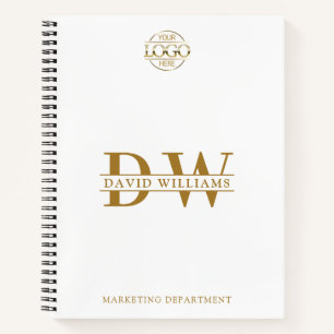 Custom Business Logo & Branding Monogram Initials Notebook