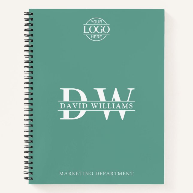 Custom Business Logo & Branding Monogram Initials Notebook (Front)