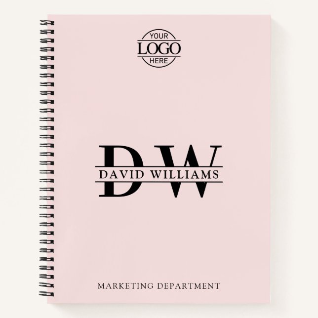 Custom Business Logo & Branding Monogram Initials Notebook (Front)