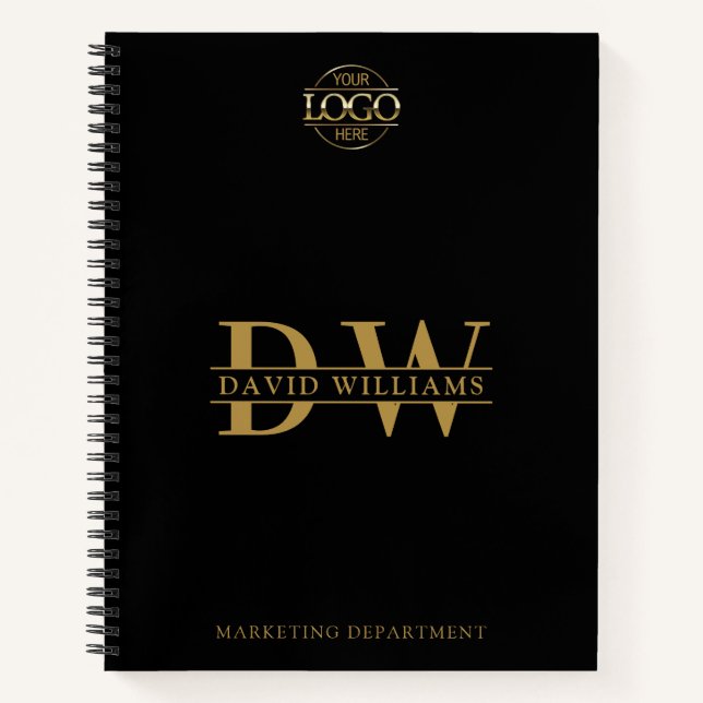 Custom Business Logo & Branding Monogram Initials Notebook (Front)