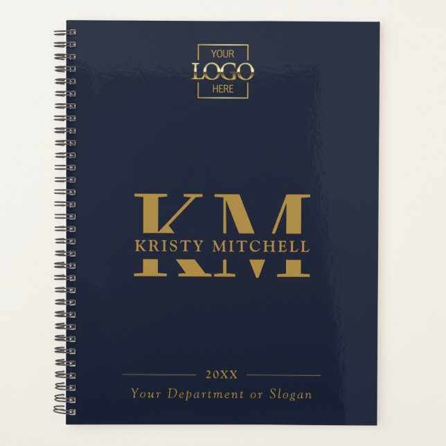 Custom Business Logo & Branding Monogram Initials Planner (Front)