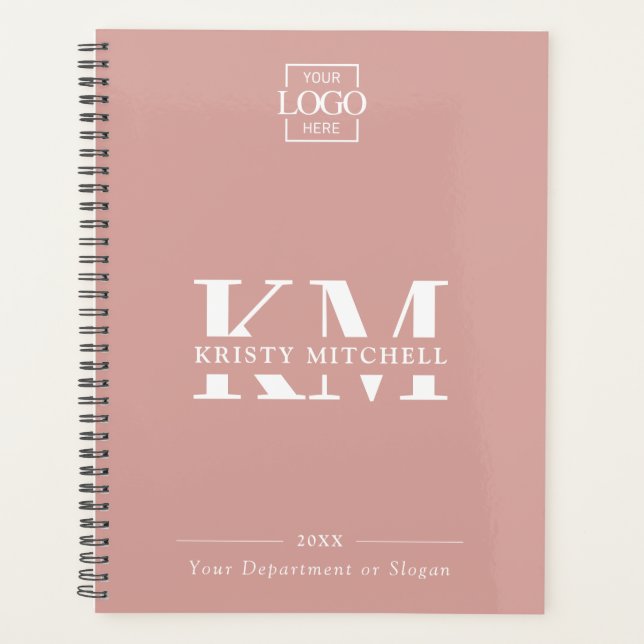 Custom Business Logo & Branding Monogram Initials Planner (Front)