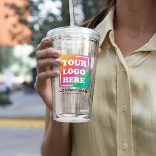 Custom Business Logo, Business Company  Acrylic Tumbler
