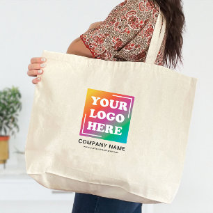 Custom Business Logo, Business Company Large Tote Bag