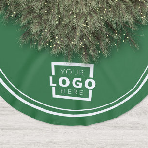 Custom Business Logo Christmas Elegant Corporate Brushed Polyester Tree Skirt