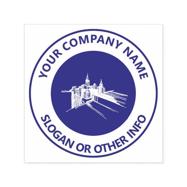 Custom Business Logo City Violet Self-inking Stamp (Design)