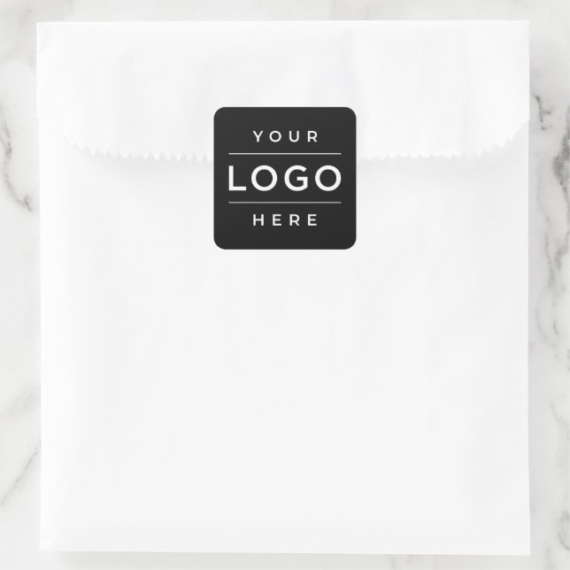 Custom Business Logo Company Branded Square Sticker (Bag)