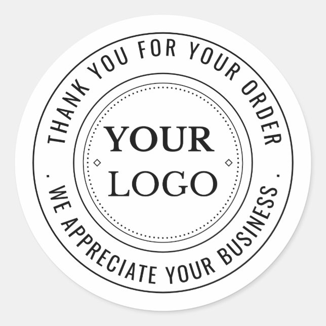 Custom Business Logo Company Branded Thank You Classic Round Sticker (Front)