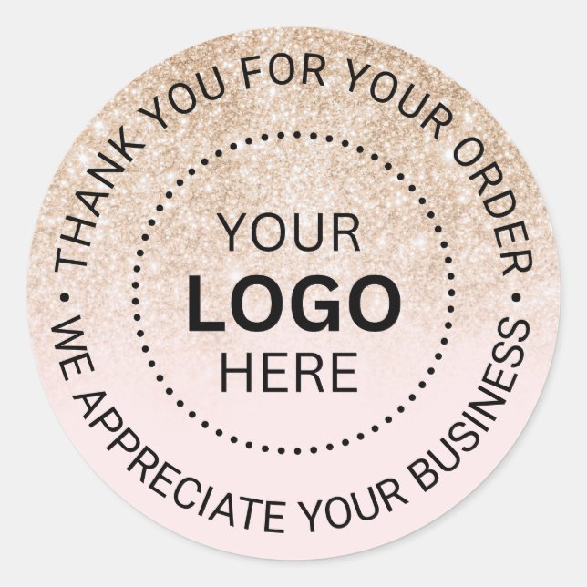 Custom Business Logo Company Branded Thank You  Classic Round Sticker (Front)