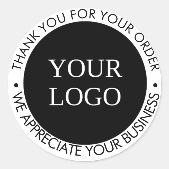 Custom Business Logo Company Branded Thank You  Classic Round Sticker (Front)