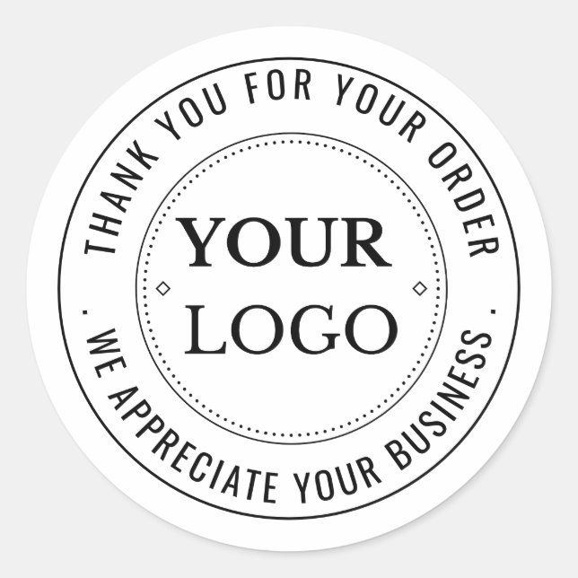 Custom Business Logo Company Branded Thank You Classic Round Sticker (Front)