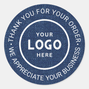 Custom Business Logo Company Branded Thank You Classic Round Sticker