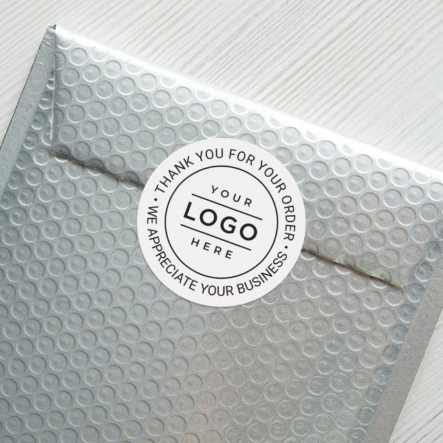 Custom Business Logo Company Branded Thank You Classic Round Sticker (Creator Uploaded)