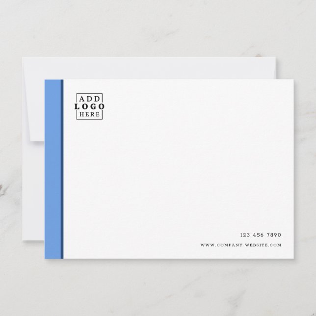 Custom Business Logo Company Contact Blue Line Card (Front)