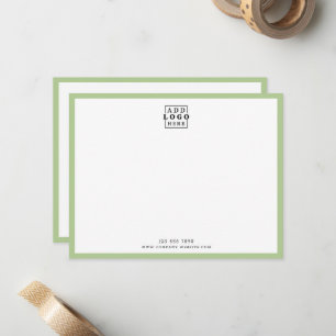 Custom Business Logo Company Contact Green Border Card