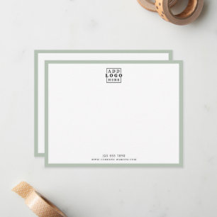 Custom Business Logo Company Contact Sage Border Card