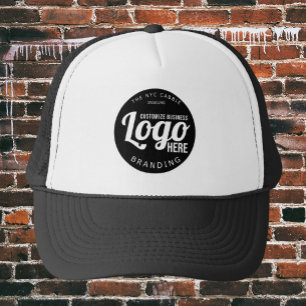 Custom Business Logo Company Employee Staff Black Trucker Hat
