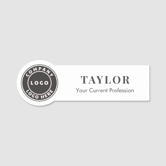 Custom Business Logo Company Employees Name Tag (Front)