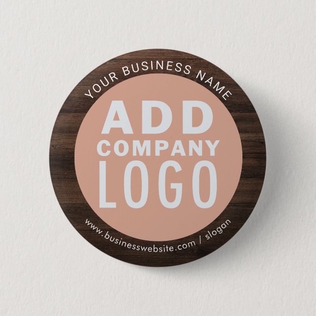 Custom Business Logo Company Employees Rustic 6 Cm Round Badge (Front)