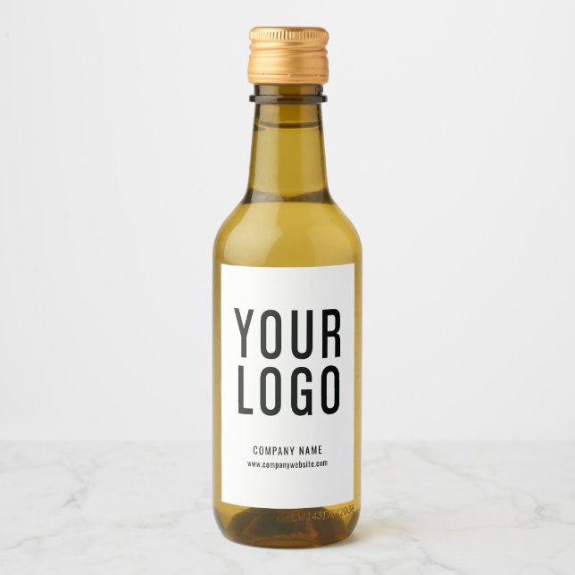 Custom Business Logo Company Event Minimalist Wine Label (Front)