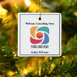 Custom Business Logo Company Keepsake Christmas Ceramic Ornament<br><div class="desc">Simple,  chic Christmas ornament for a modern business or corporation looking to for a client gift for customers or employees. Add your custom corporate logo and name.</div>