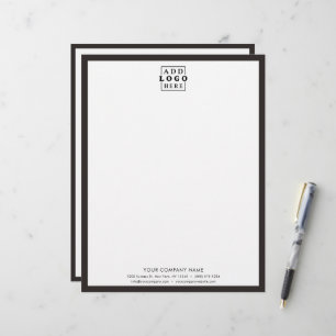 Custom Business Logo Company Name Black Border Letterhead