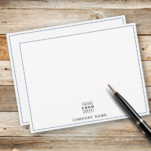 Custom Business Logo Company Name Blue Border Card
