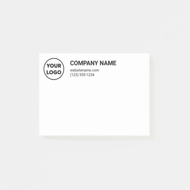 Custom Business Logo Company Name Contact Info Post-it Notes (Front)