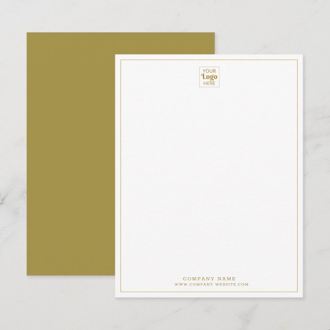 Custom Business Logo Company Name Gold Vertical Card (Front/Back)
