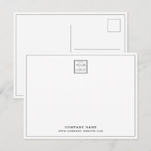 Custom Business Logo Company Name Grey Border Postcard