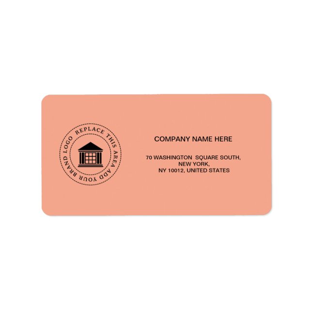 Custom Business Logo | Company Name  Label (Front)