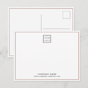 Custom Business Logo Company Name Maroon Border Postcard