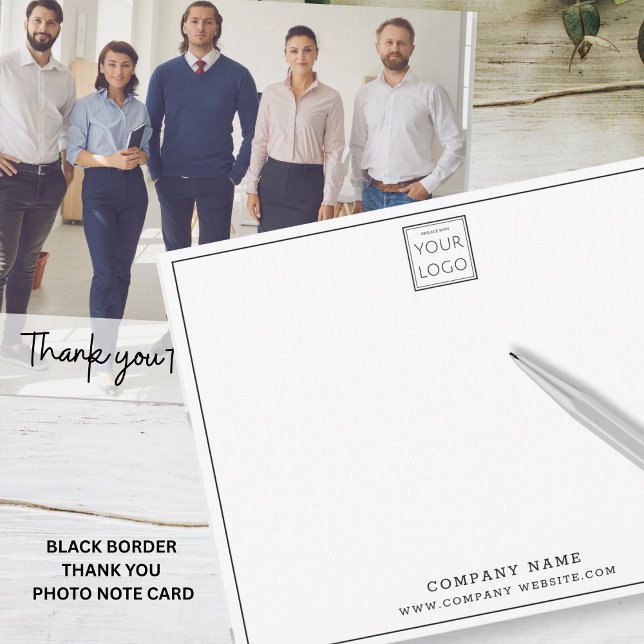 Custom  Business Logo Company Name Photo Thank you Card (Creator Uploaded)