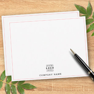 Custom Business Logo Company Name Pink Border Card