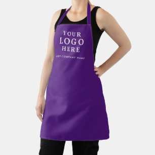 Custom Business Logo Company Name Promo Purple Apron