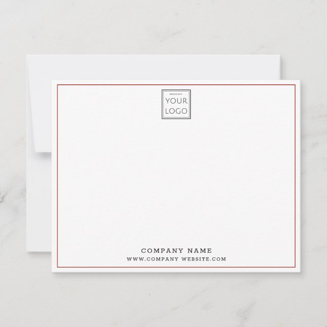  Custom Business Logo Company Name Red Border  Card (Front)