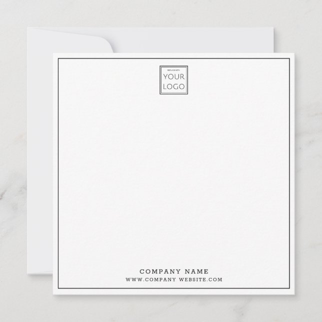 Custom Business Logo Company Name Square Card (Front)