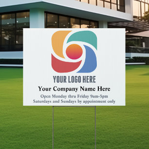 Custom Business Logo Company Open Hours Yard Garden Sign