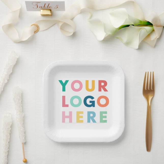 Custom Business Logo Company Party Event Supplies Paper Plate (Wedding)