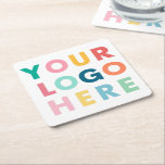 Custom Business Logo Company Party Event Supplies Square Paper Coaster<br><div class="desc">Are you looking for promotional items for your business event? Check out these Custom Business Logo Company Party Event Supplies Square Paper Coasters. You can add your own logo very easily by clicking on the personalise button. No minimum order! Happy Branding!</div>