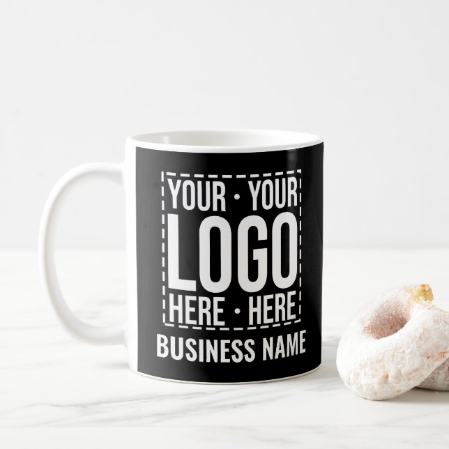 Custom Business Logo Company Personalised Modern Coffee Mug (With Donut)