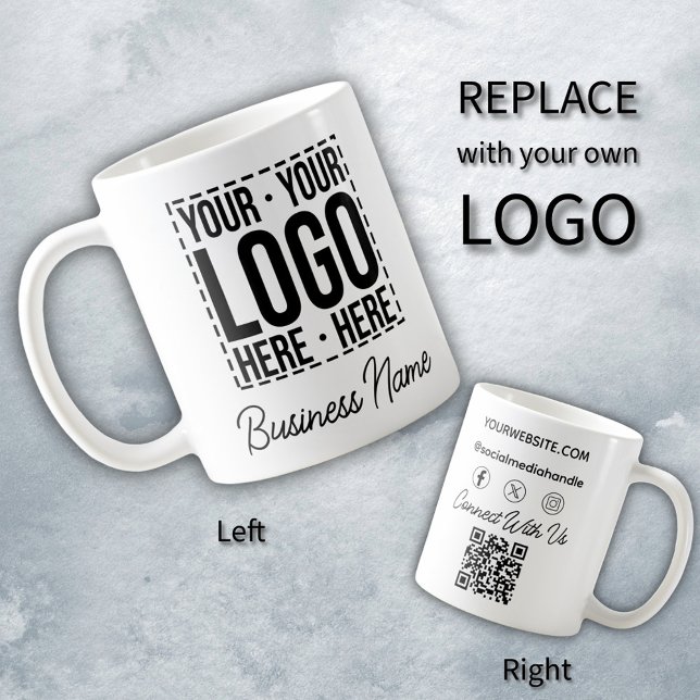 Custom Business Logo Company Personalised Modern Coffee Mug (Creator Uploaded)