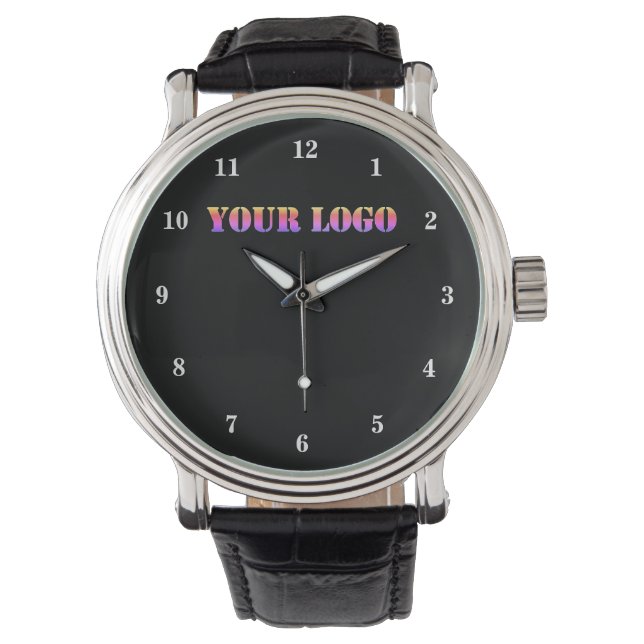 Custom Business Logo Company Personalised Watch (Front)