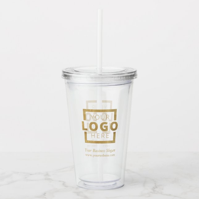 Custom Business Logo Company Promotional Acrylic Tumbler (Front)