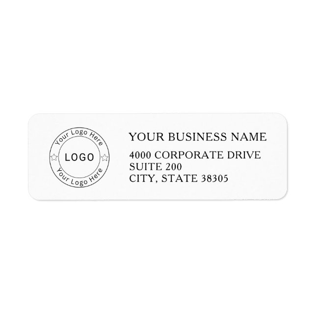 Custom Business Logo Company Return Address Label (Front)