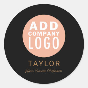 Custom Business Logo Company Staff Employee Name T Classic Round Sticker