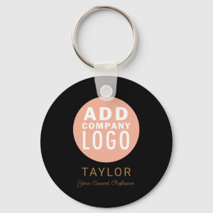 Custom Business Logo Company Staff Employee Name T Key Ring
