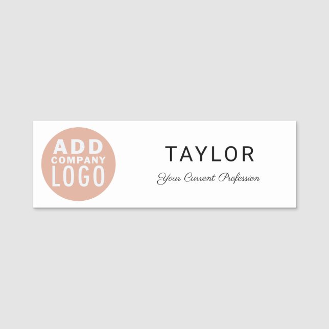 Custom Business Logo Company Staff Employee Name Tag (Front)